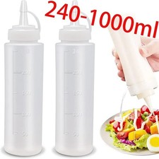 2/5/10Pcs Plastic Clear Squeeze Sauce Bottles Condiment Dispenser Ketchup Mayo