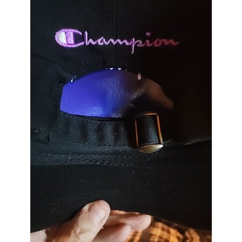 Champion Pride Rainbow Colors Logo Back Strap Adjustable Black Cap NEW - NWT - Picture 4 of 4