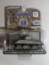Sherman Tank 1941 M4 U.S. Army World War II Battalion 64 Greenlight Series 1 L.E