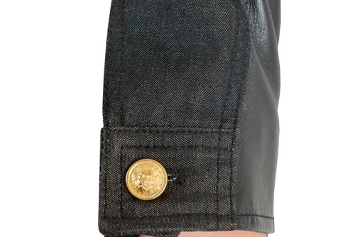 Versace Versus Men's Leather Zip Up Bomber Jacket US S IT 48 image 6