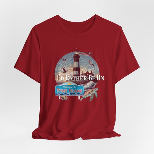 Tybee Island Georgia Unisex Jersey Tee, Laid-Back Beach Lighthouse Shirt - Bild 25 von 29