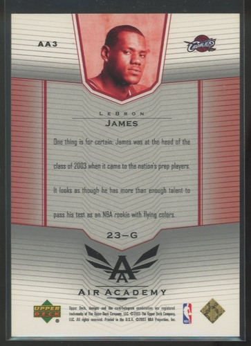 2003-04 Upper Deck Air Academy Lebron James #AA3 Rookie RC Cleveland Cavaliers - Bild 2 von 2