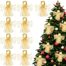 Briwooody 12 Pcs Christmas Gold Angel Ornaments Pocket Angels Hanging Ornamen...