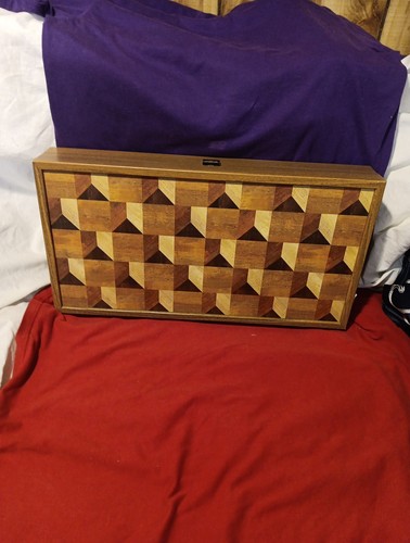 MANOPOULOS GEOMETRIC WOOD 18.5×20" BACKGAMMON SET Complete Excellent GREECE HAND - Picture 16 of 22