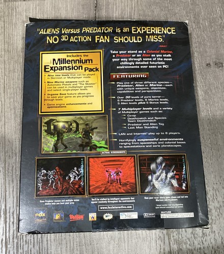 Aliens versus Predator: Gold Edition (PC, 1999) Big Box CD-ROM Game - Picture 3 of 11