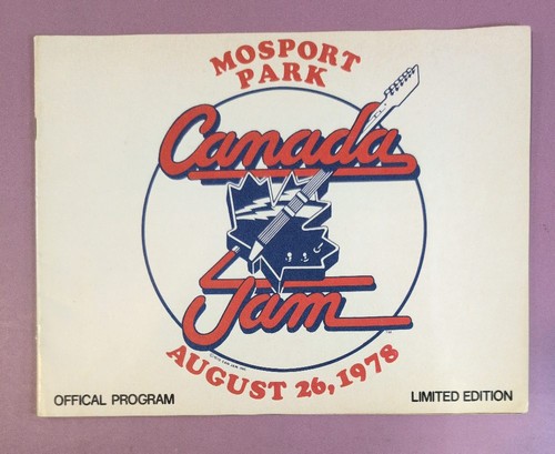 1978 Canada Jam Mosport Park Official Limited Edition Concert Program