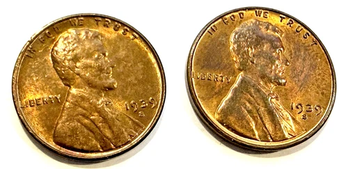 1939-S GEM BU Lincoln 1c Pair ~ RED Brown GEM BU ~ Get Both Coins! ~ C92