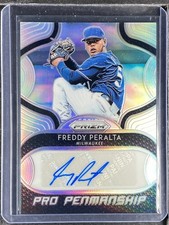 Peralta, Freddy - 2019 Prizm - Autograph - Pro Penmanship - Silver