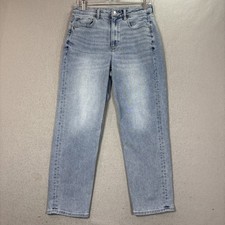 American Eagle Mom Straight Jean Size 6 Short Stretch Light Wash