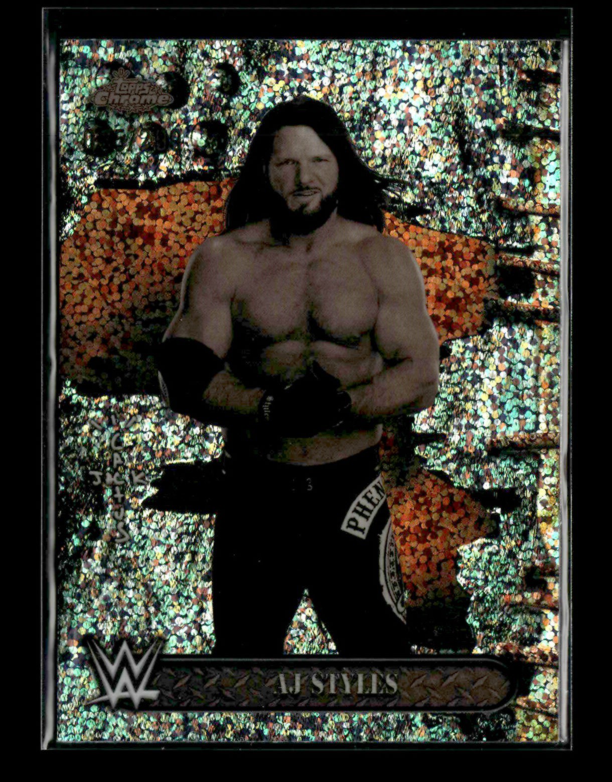 AJ Styles 2025 Topps Chrome WWE Cactus Jack Speckle Refractor 035/299 [xxd65