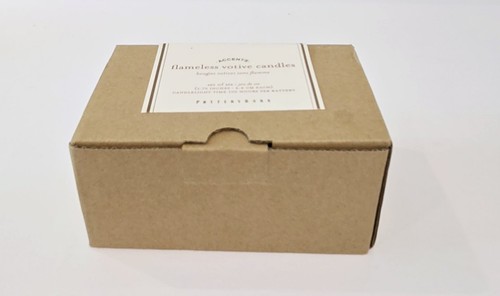 6 velas crema con detalles votivos de cera sin llama parpadeantes POTTERY BARN NUEVO - Imagen 2 de 9