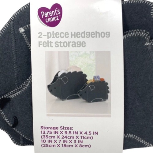 Parent's Choice 2 Piece Hedgehog Storage Bins Gray - Picture 2 of 8