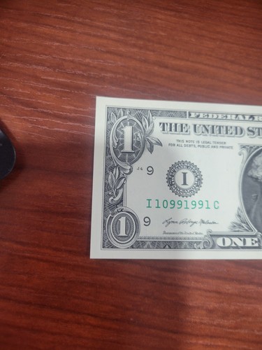 2021- $1. DOLLAR NOTE FANCY NUMBER I10991991C - Picture 9 of 14
