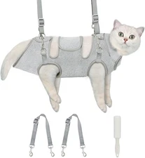 Supet Cat Grooming Hammock, Self-Adherent Cat Wrap for Cutting Nails, Anti-Escap