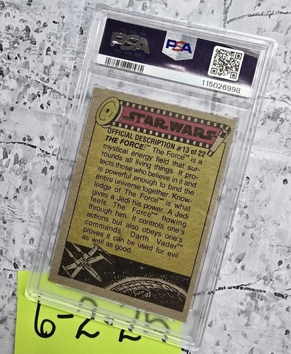 Lord Darth Vader Card #196 Yellow PSA graded 8, Near Mint, Topps Vintage 1977 - Picture 2 of 6