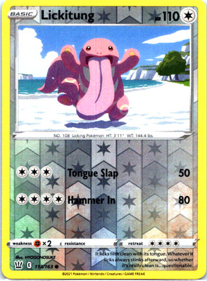 Lickitung 113/163 Common Reverse Holo SWSH05: Battle Styles NM