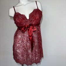 Ambrielle Red Lace Babydoll Nightie w/ Satin Bow Women  s Size Extra Large XL