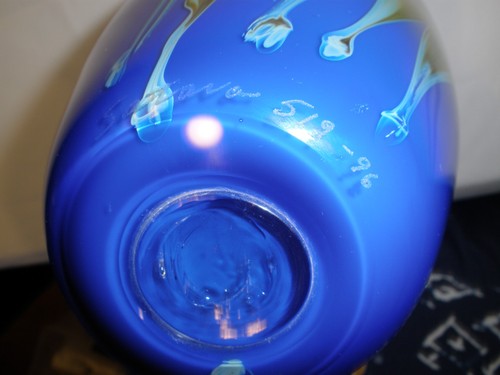 Vaso 12" Vetro Artistico Design Pesce Firmato Satava Ottime Condizioni - Foto 10 di 16