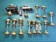 VINTAGE BRASS DOOR KNOB SETS ( 12) VARIOUS SIZES / 2 BATH/PRIVACY RIM LOCK S