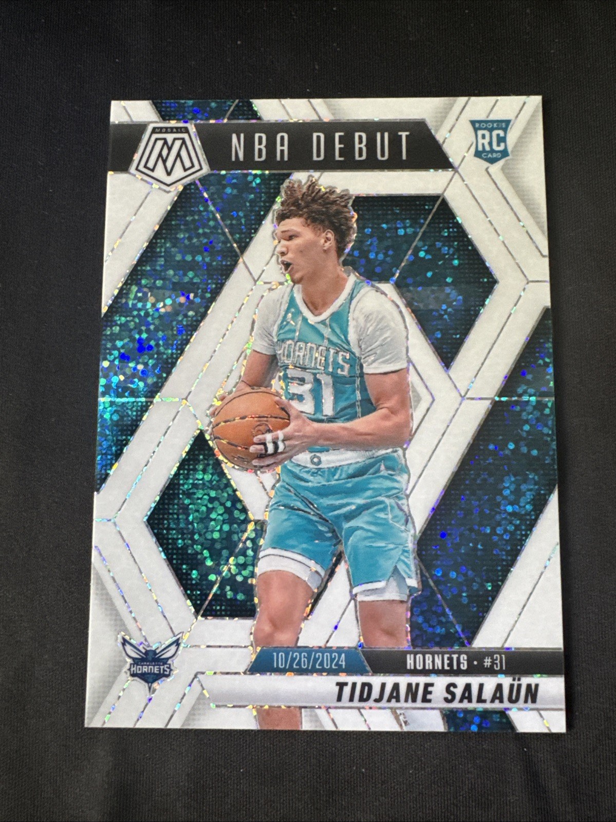 2024-25 Panini Mosaic Tidjane Salaun NBA Debut White Sparkle SSP#268