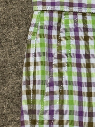 Nike Golfhose Herren 36x32 grün lila kariert Dri-FIT Performance Stretch Freizeit - Bild 6 von 11