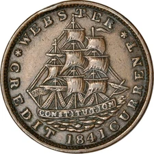 HTT 1841 Hard Times Token Credit Current/Metallic Currency XF K19121