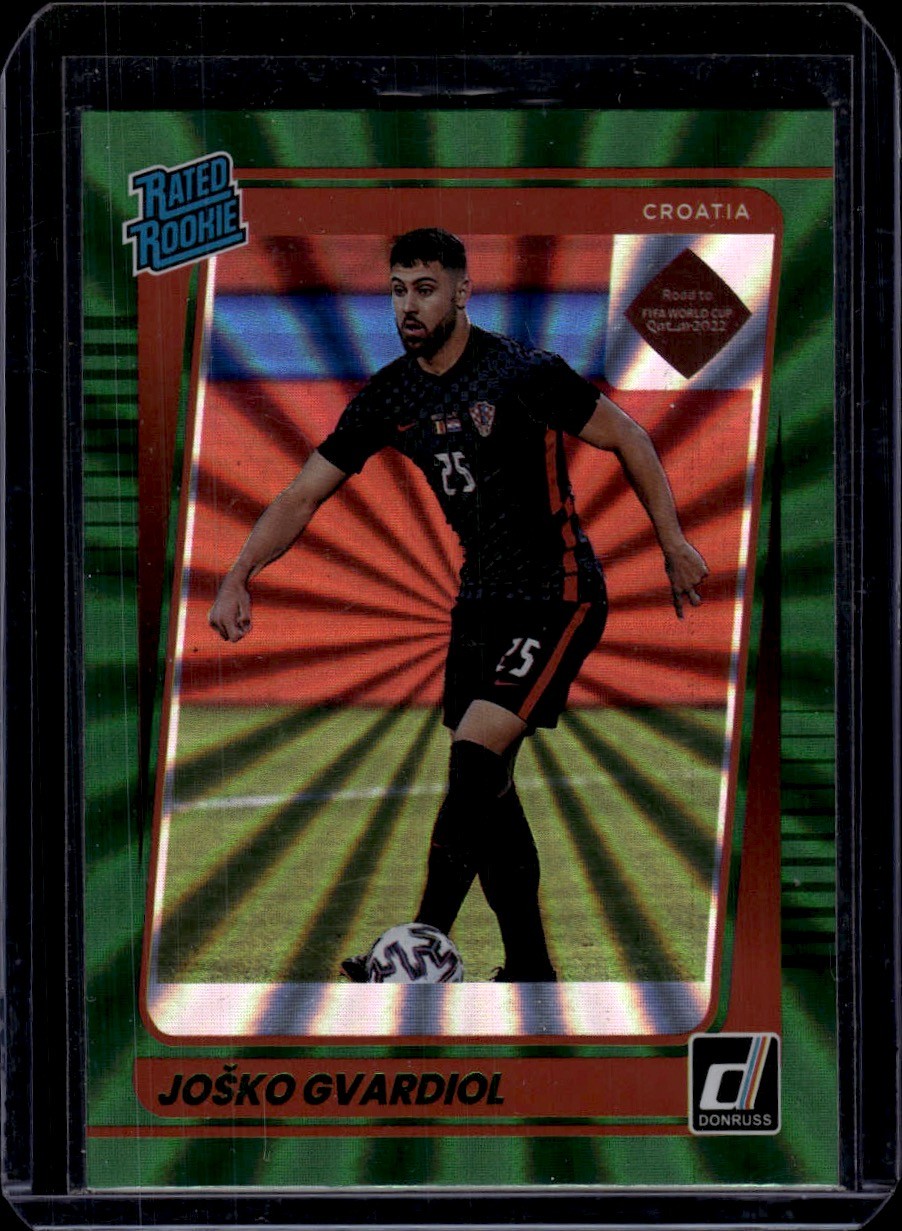 2021-22 Donruss Holo Green Laser #185 Josko Gvardiol Croatia