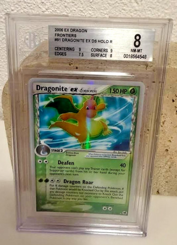 2006 POKEMON EX DRAGON FRONTIERS #91 DRAGONITE EX-HOLO DRAGON FRONTIERS BGS 8