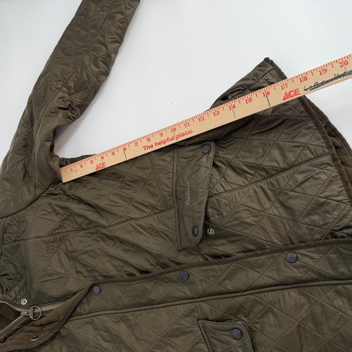 Barbour Cavalry Polarquilt Riding Jacket Fleece Lined Quilted Olive Green US 12 - Picture 10 of 11