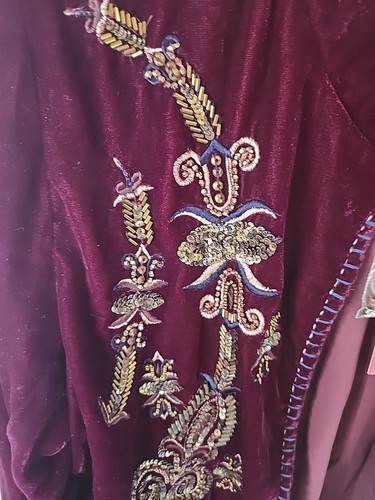 Catherine Malandrino Beaded Jacket Sz L, New, Purple, Boho, Romantic, Glamorous - Picture 8 of 18