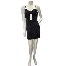      LAURENCE KAZAR Silk Sequin Beaded Dress  80s Glam New Year  s Eve  Sz M