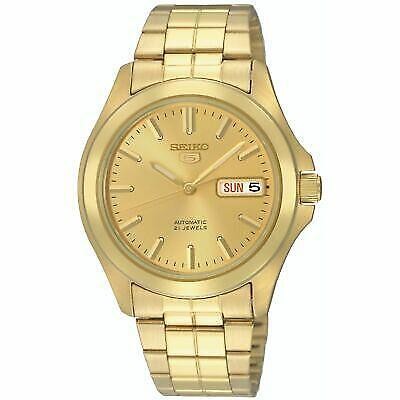 Seiko 5 Automatik Gold Dial Gold PVD Edelstahl 37mm Herrenuhr SNKK98K1 - Bild 1 von 1