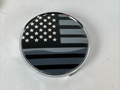 Wheel Center Caps 75mm, 2.9 Inch Set Of 4  American Flag  Black/White Pro Caps