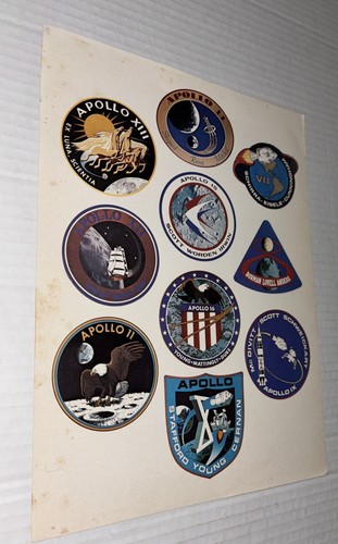 1970s NASA Apollo Space Program Auth Decal Sticker Sheet Fasson Vintage ...