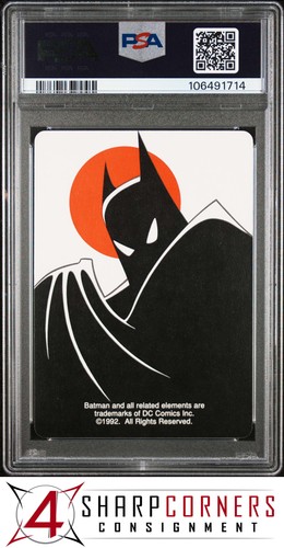1992 DC COMICS ANIMATED BATMAN PLAYING CARDS CATWOMAN QUEEN OF CLUBS POP 1 PSA 9 - Picture 2 of 4