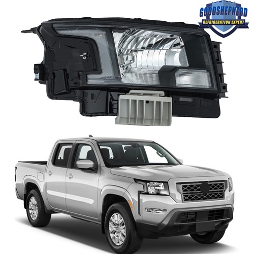 Faro lateral pasajero negro para Nissan Frontier 2022-2023 halógeno sin bombillas