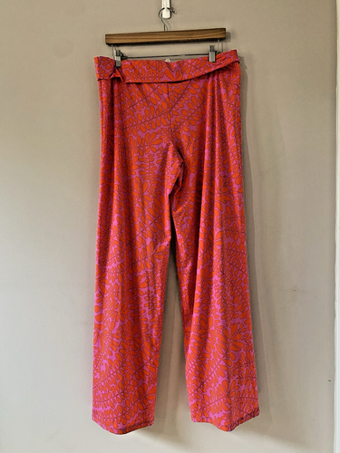 Trina Turk Trellis Schwimmen Überziehen Hose Neu mit Etikett Damen Gr. XL rosa orange weites Bein - Bild 2 von 6