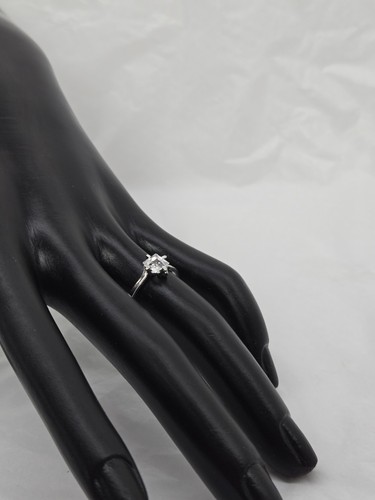 Anello solitario spinello quadrato trasparente oro bianco massiccio 10 kt TG: 6,25 - Foto 16 di 16