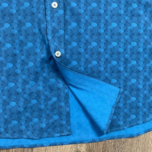 Southern Tide Performance Hemd Herren XL blau Button Down Wellen Print Bootfahren Fisch - Bild 9 von 9