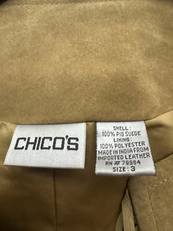 Chaqueta de Cuero Chicos Frente Abierto Flecos Textura 3D Talla XL Boho Western Artística Foto 3 de 4