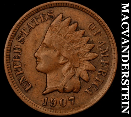 1907 Indian Head Cent- Extra Fine Better Date No Reserve #J1341
