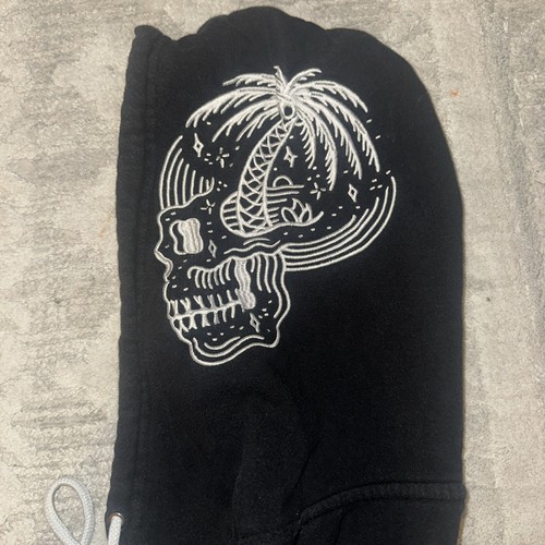 Sketchy Tank Felpa Nera con Cappuccio Scheletro Teschio Grafica Cappuccio Pullover Felpa Uomo M - Foto 7 di 11
