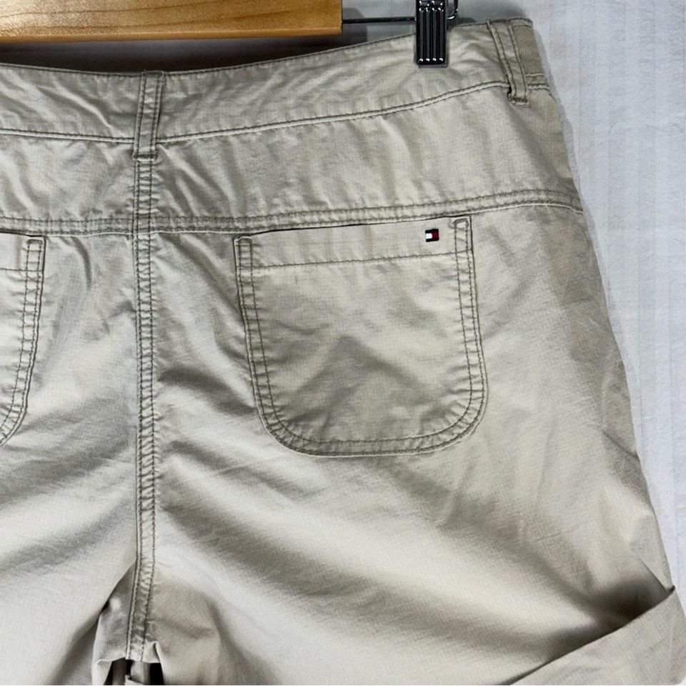 Pantalones Cortos Tommy Hilfiger Dobladillo Enrollado Utilitario Caqui Tostado Para Mujer Talla 12 Ligeros Foto 4 de 4
