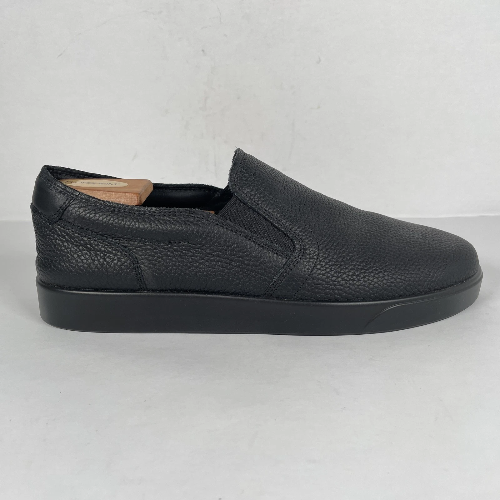 Scarpe Ecco Soft 2.0 mocassini uomo taglia 9 5 pelle nera slip on comodi casual