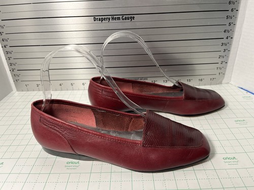 Enzo Angiolini Liberty flache Damen-Loafer rote Leder-Slipper Größe 5,5 M
