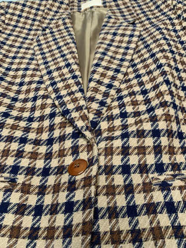Blazer Pendleton Vintage 90’ para Mujer - Marrón Azul Marino Tostado - Talla 14 Hecho en EE. UU. - Imagen 2 de 11