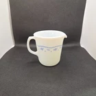 Vintage Pyrex Corning Glass Morning Blue - Blue Floral on White Creamer Pitcher