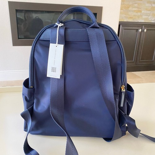 Tory Burch Ella Nylon Backpack Bag In Tory Navy 88368 - Picture 3 of 8