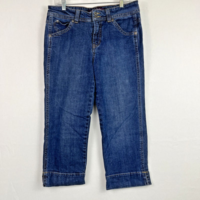 Gloria Vanderbilt Amanda Skimmer Capri Jeans Womens 10 Dark Wash Mid Rise 30x21