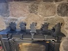5 Rustic Wrought Iron Christmas Snowmen W/Broom Stocking Holder Each 12 Ozs.
